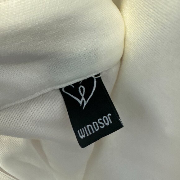 Windsor White Mesh Maxi Dress Criss Cross Back Adjustable Straps S Small - Picture 9 of 10